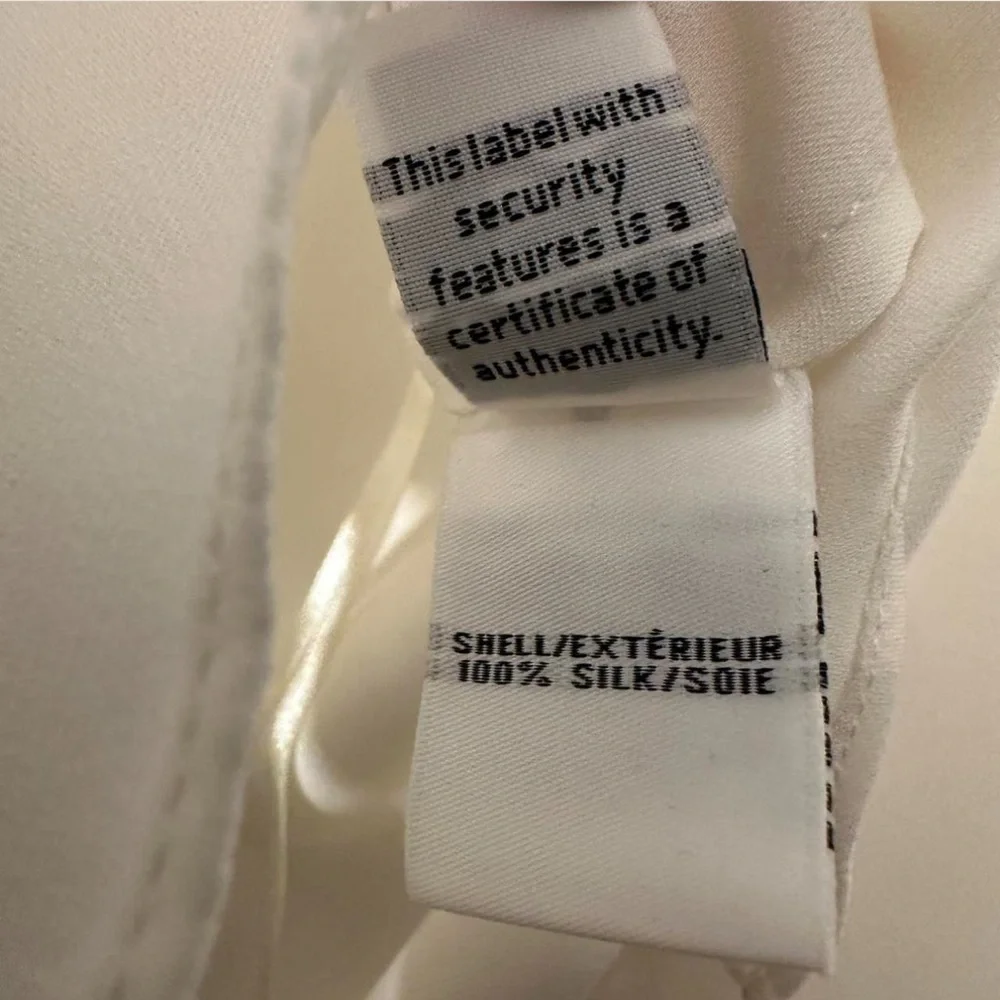 Diane Von Furstenberg Size 8 Silk Ivory Blouse with Ruffle - Picture 8 of 8